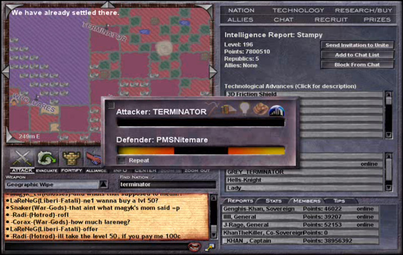Sceenshot from the original version of War of Conquest