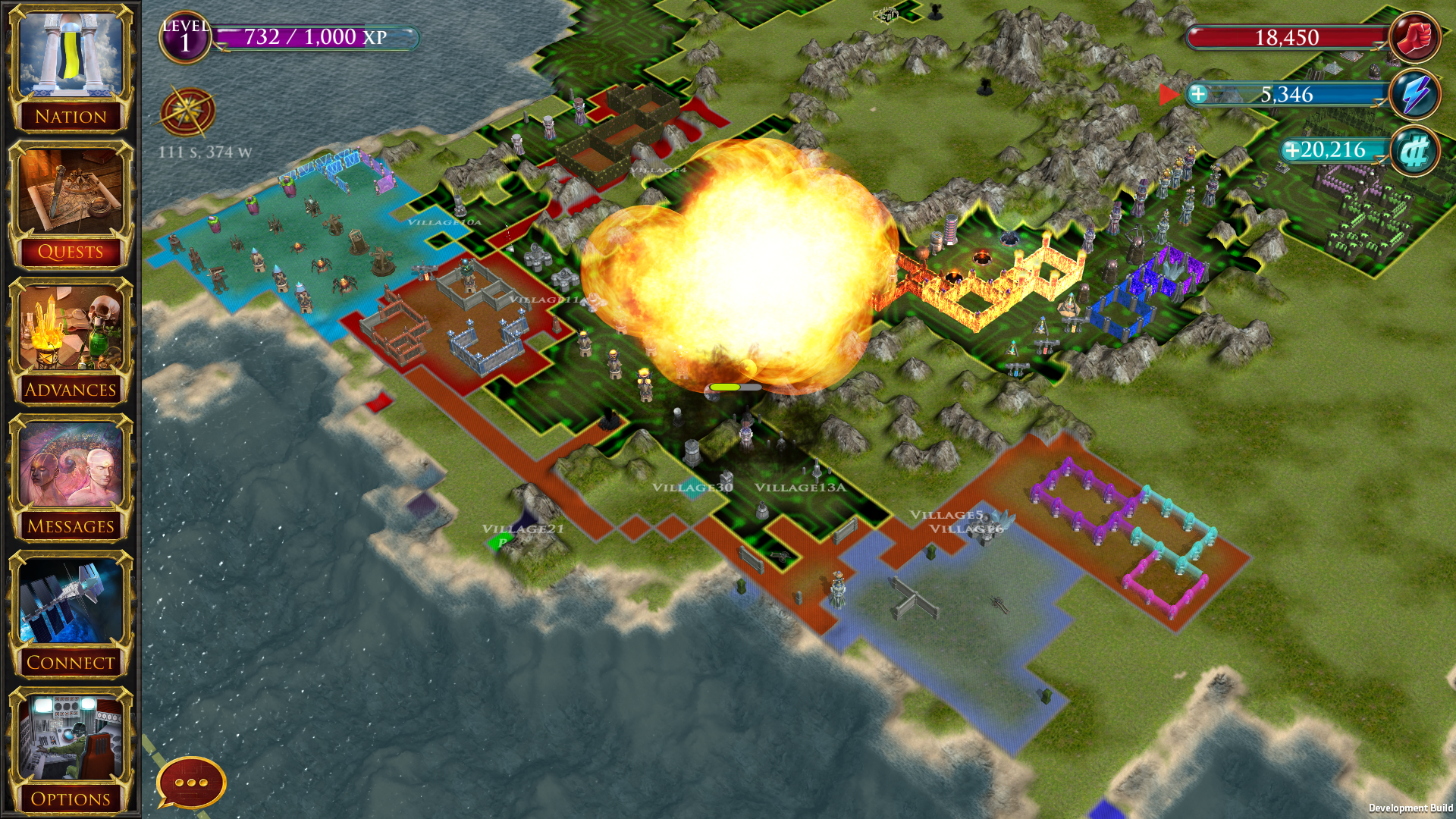Captura de pantalla de desarrollo temprano de la nueva guerra de conquista