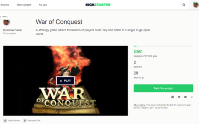 War of Conquest Kickstarter goes live!